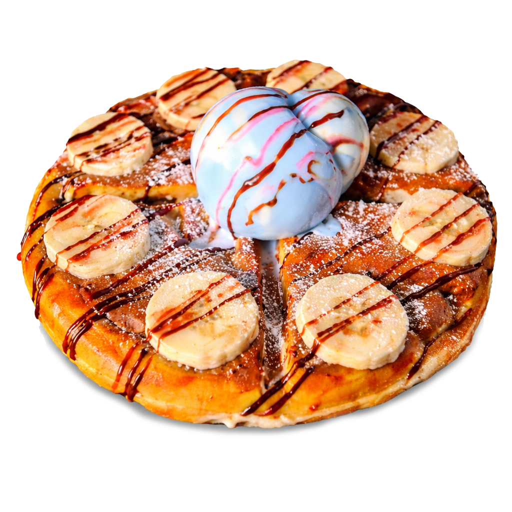 ვაფლი ნაყინით და ხილით